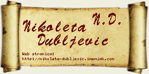 Nikoleta Dubljević vizit kartica